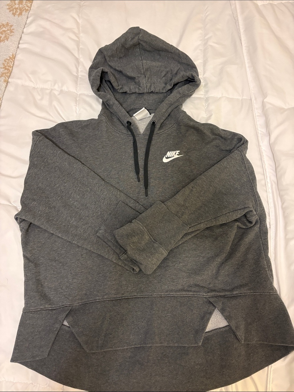 Nike Dark Gray Pullover Hoodie with White Swoosh